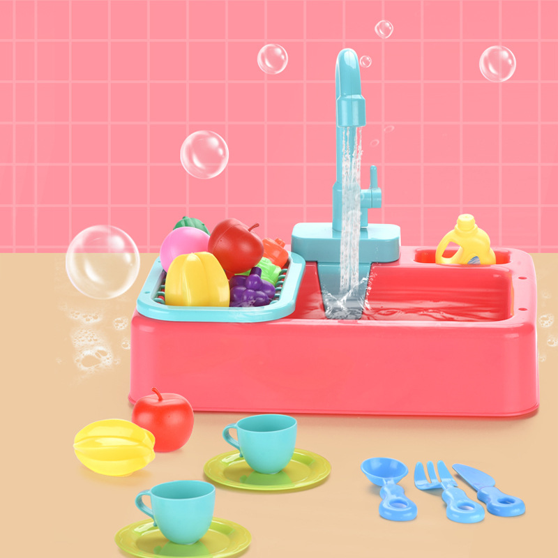 Children's Dishwasher Automatic Circulation Of Water Washing Basin Over Every Kitchen Toy Bird Pet Bath Basin Toy Huaixing 456 Application Scenario