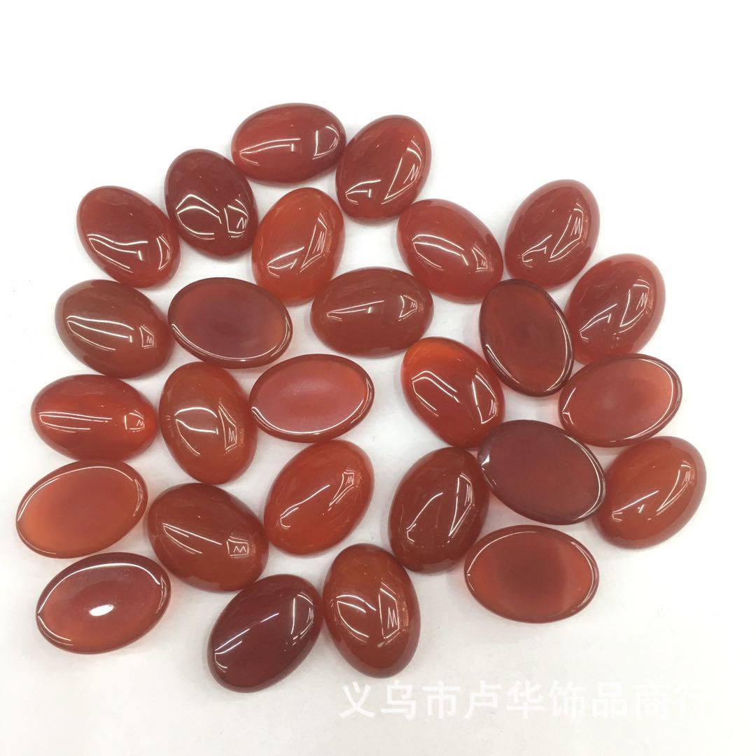 Factory direct sales of popular European and American fashionable egg-shaped agate ring face semi-precious stone bare stone jewelry accessories and handicrafts wholesale