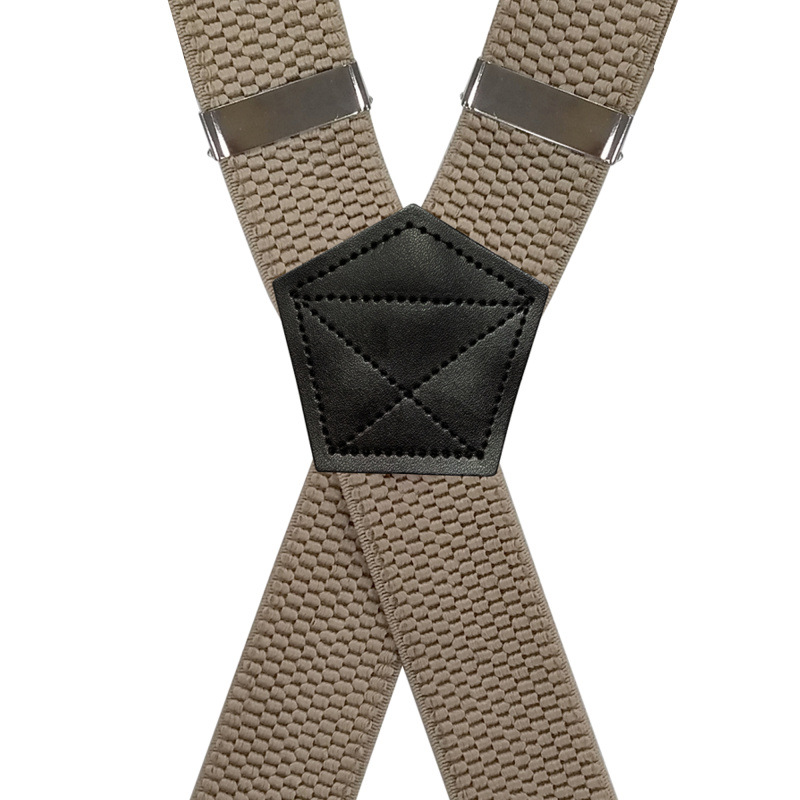 Cross-Border Source Male And Female Adult 4-Clip Strap 3.8Cm X Type Corn Grain Elastic Suspenders In Stock Specification drawing