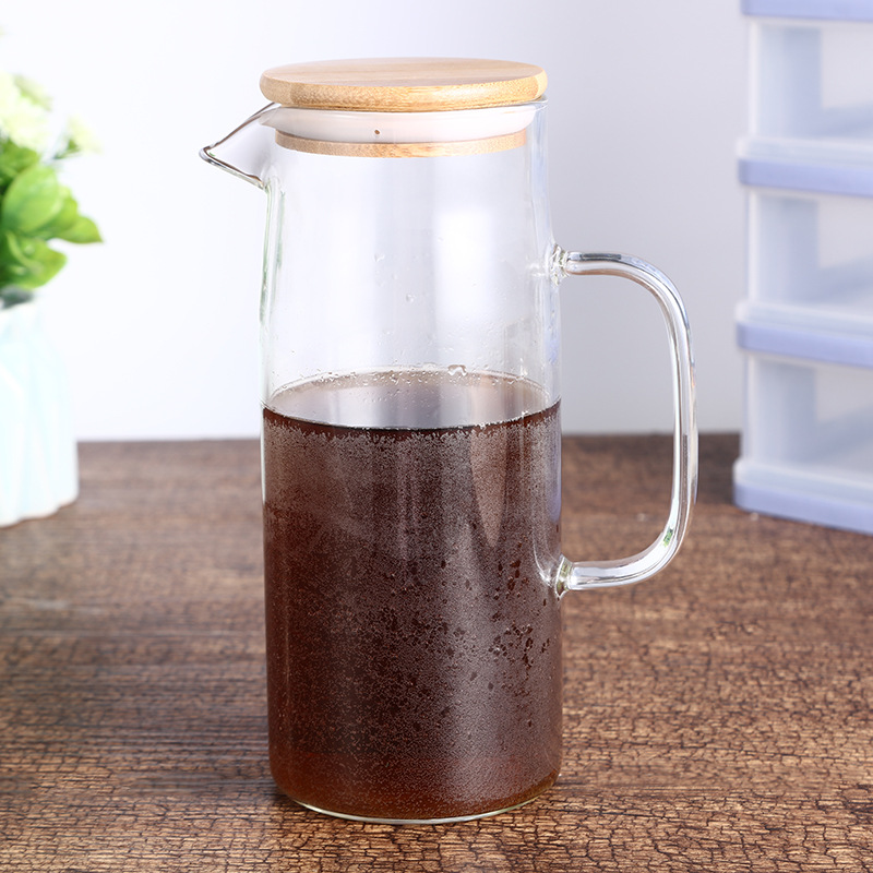 Manufacturers Direct Sales Creative Transparent Large Capacity Glass Pot Silicone Seal Bamboo Cover High Borosilicate Glass Pot Wholesale Specification drawing