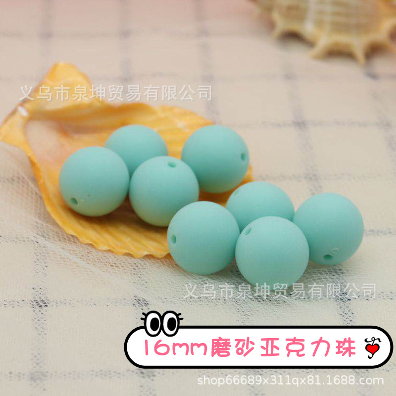 Acrylic candies, colored rubber, straight hole, round beads, phone cases, hair strings, earrings, hair bands, children's DIY accessories Specification image