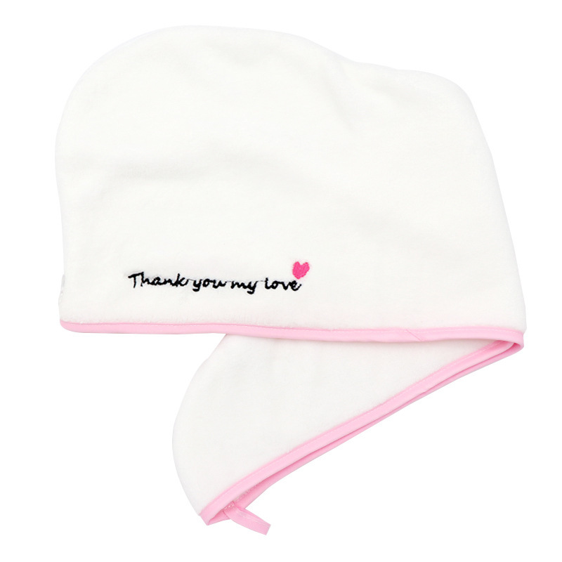 双层珊瑚绒菠/吸水加厚干发/干发帽白底实物图