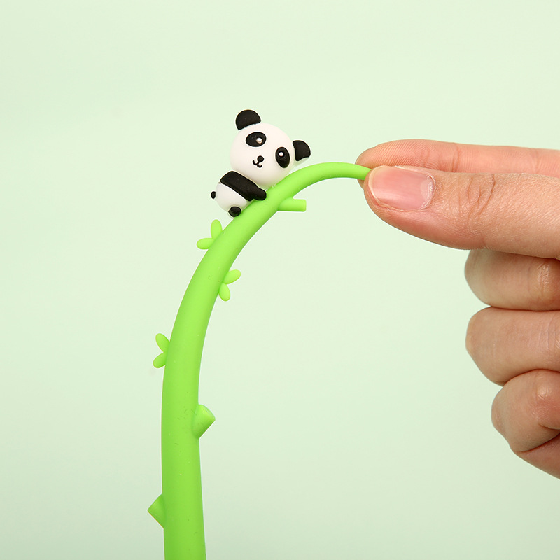 Panda Cute Stationery Pen Bamboo Branch Pen Pole Student Neutral Pen New Creative Cartoon Pen Custom Wholesale Specification drawing