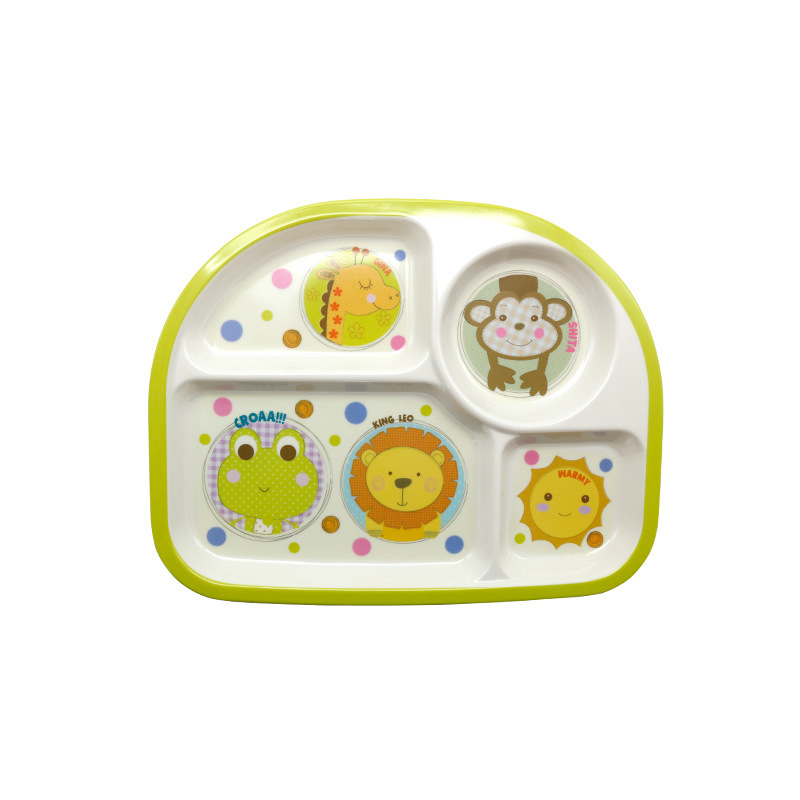 A5 Pure Melamine Baby Plate Children's Tableware Creative Meal Plate Cartoon Fruit Plate Home Divider Plate Item Picture