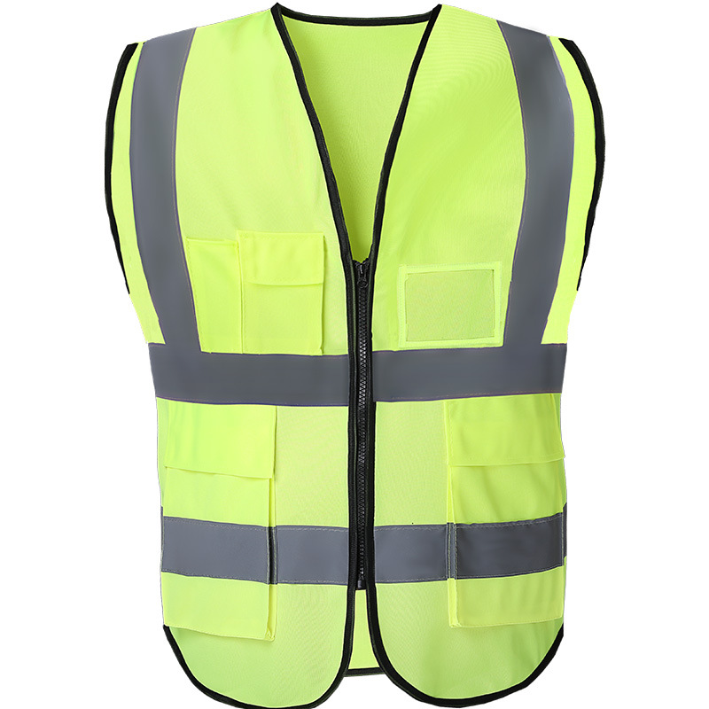 Wholesale of wave-painted reflective vests, reflective vests, multi-pocket reflective vests, construction of garden architecture, night traffic printing Item Picture