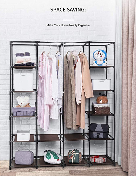 New Large Capacity Non-Woven Foreign Trade Wardrobe Bedroom Folding Wardrobe Easy Storage Dustproof Wardrobe details Picture