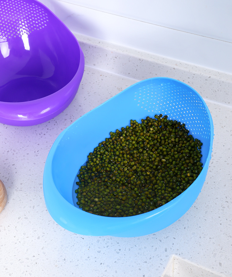Thickened multi-functional rice washing machine, rice washing sieve, kitchen rice washing basket, plastic draining basket, household vegetable washing basket, fruit basin pic 11