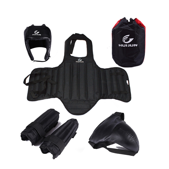 Hui Jun Sports Sanda Protective Gear Four-Piece Sanda Helmet Chest And Leg Protection Boxing Sanda Protective Gear Full Set Item Picture