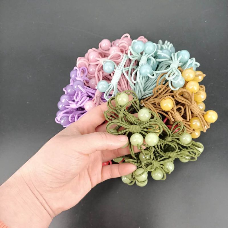 No. 111 Bee Double Jelly Beads 100 per bundle. Colorful Bee Double Jelly beads. Adult hair tie. Women's leather case. Simple hair tie. Rubber band. Ponytail tie. Hair accessory Application Scenario