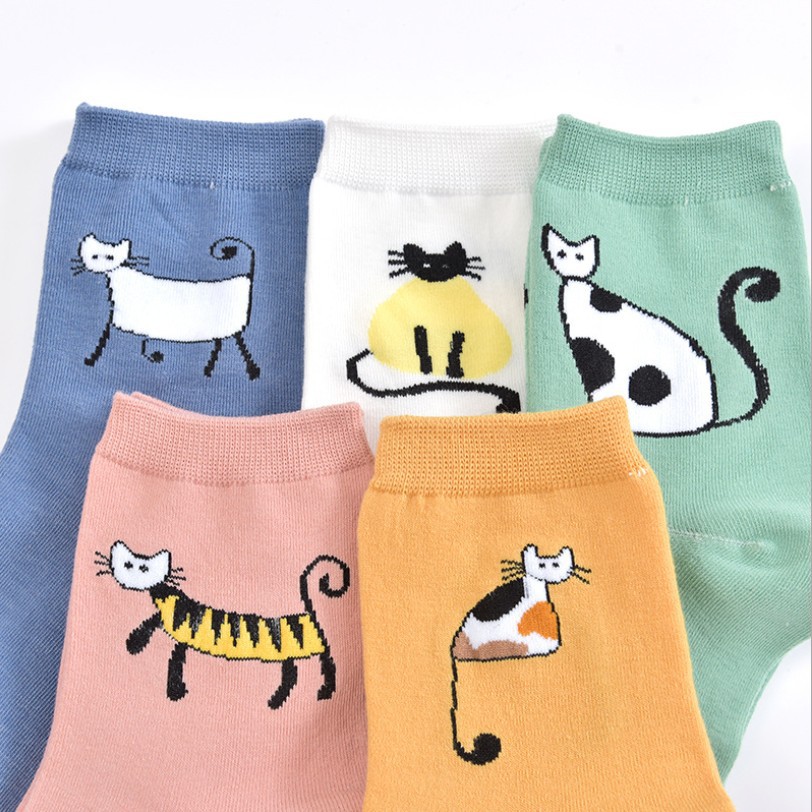 Otoño invierno nuevo estilo de las mujeres medias de tubo japonés cat college estilo de las mujeres calcetines de algodón calcetines de las mujeres fabricantes al por mayor Specification image