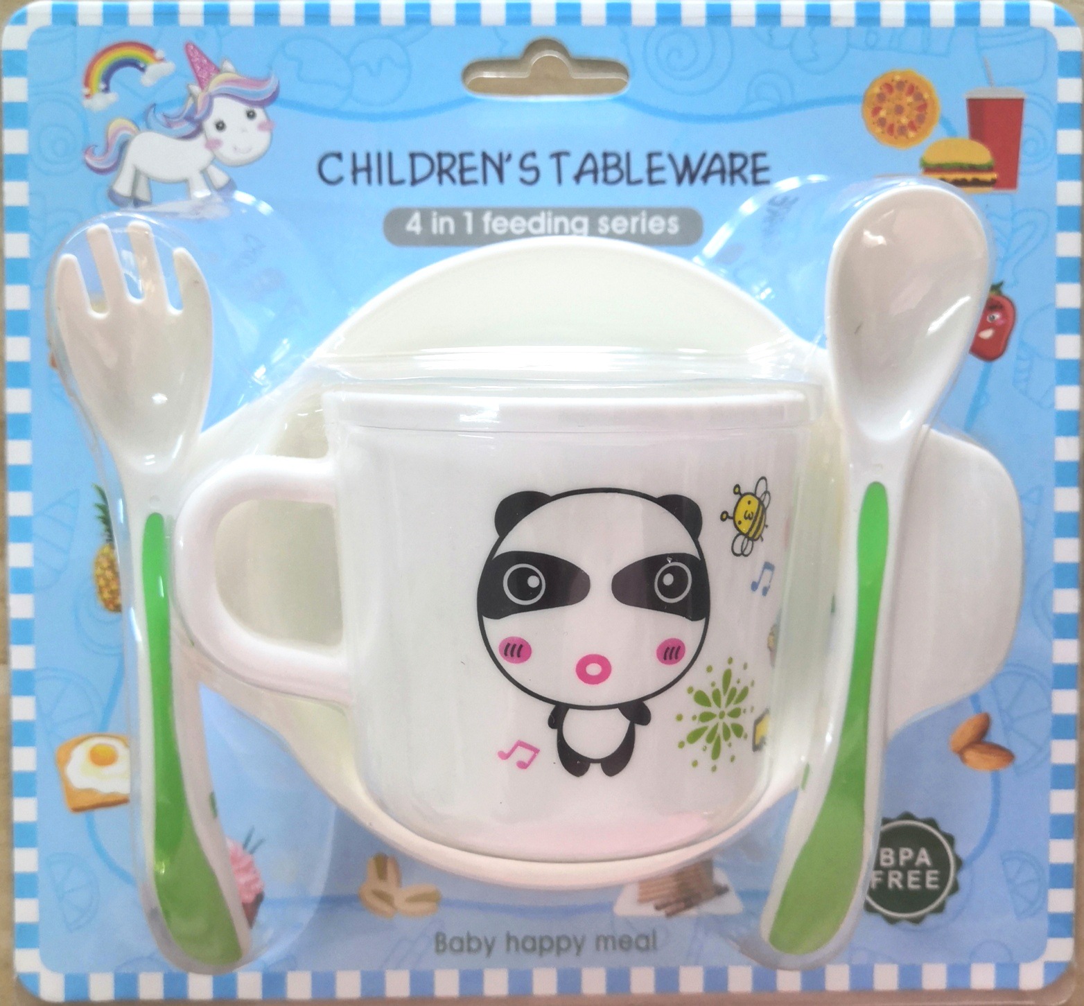 Cutlery set for children cup, fork, spoon and bowl for kindergarten children Application Scenario