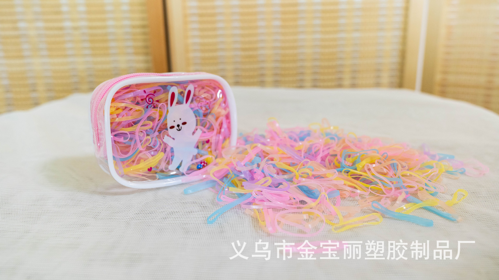 Jinbaoli Factory direct sales of children's headwear, hair ties, disposable rubber bands for women, hair ties for girls, baby hair bands, and rubber bands Specification image