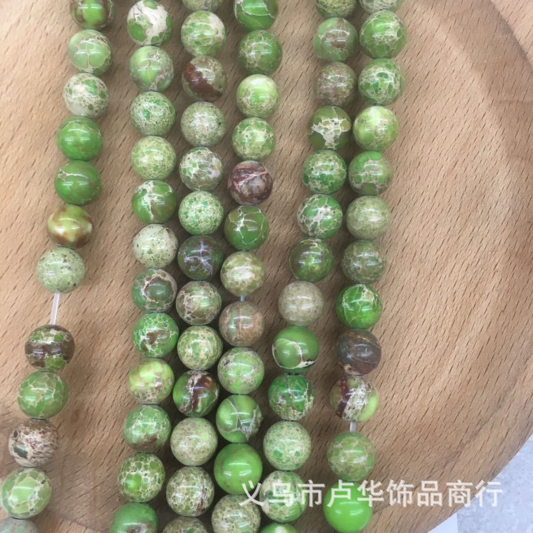 Factory cross-border direct sales of natural Emperor stone d loose beads, Emperor turquoise round beads, Emperor turquoise beads wholesale cross-border semi-finished jewelry accessories, diy jewelry accessories