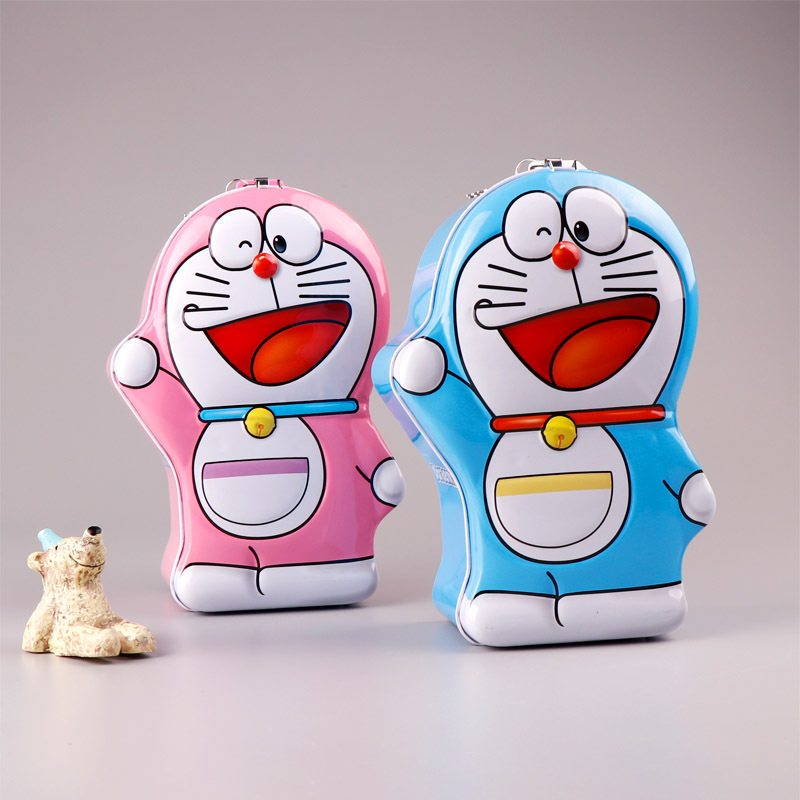 Jingle creative robot cat with lock piggy bank tinplate cute cartoon piggy bank children gifts manufacturers wholesale full figure