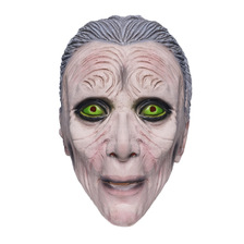 厂家现货万圣节礼物狂欢派对整蛊搞怪面具绿眼魔法巫师乳胶面具