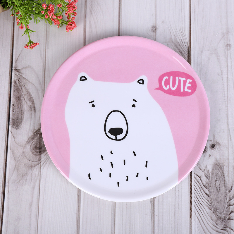 New Cute Little Animal Graphic Children's Cartoon Tray Small Heat Cushion Plate Fruit Tray Plate Specification drawing