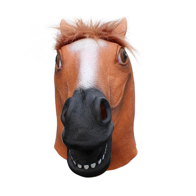 新款万圣节日派对用品动物马头面具头套乳胶面具犬马君厂家直销详情图3