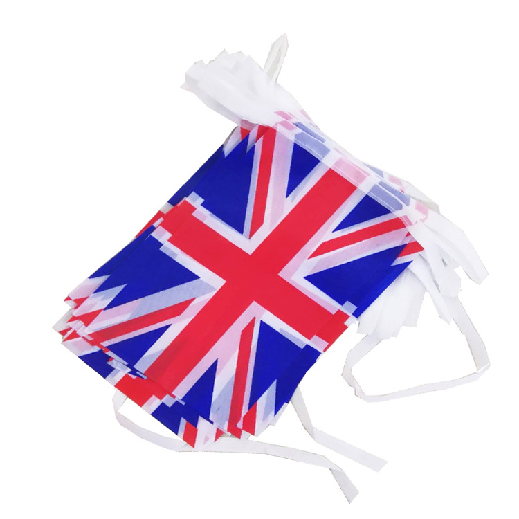 Cross-border supply of 14*21cm British flag hanging and festival decoration strings details Picture