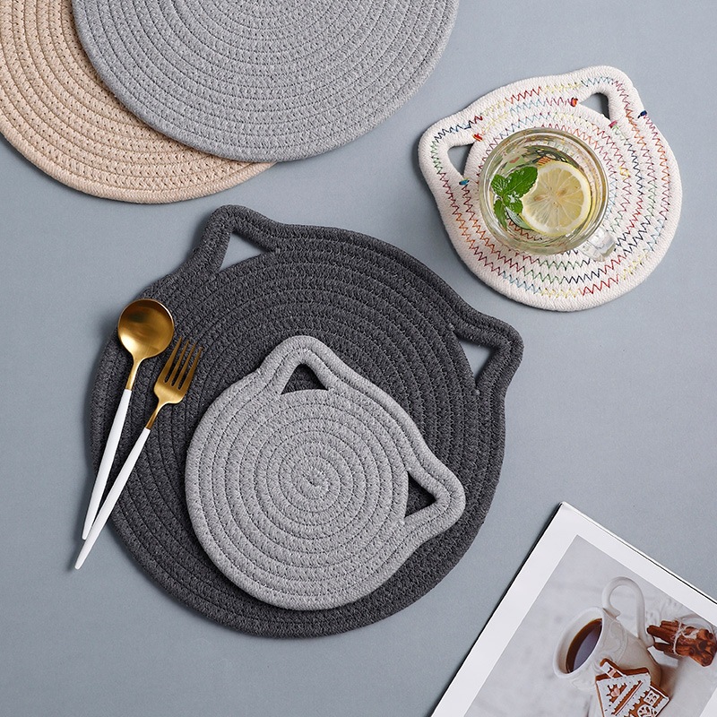Cat Style Cotton Rope Placemat