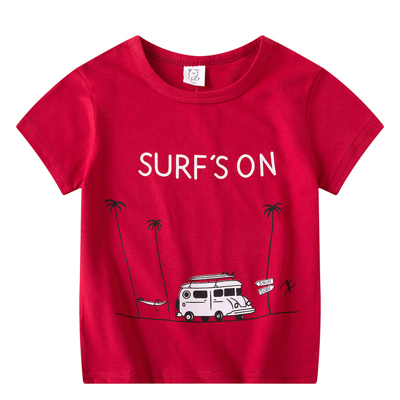 Wholesale of children's clothing, summer children's short-sleeved T-shirts for boys and girls, baby cartoon half-sleeved tops, one-piece consignment Item Picture