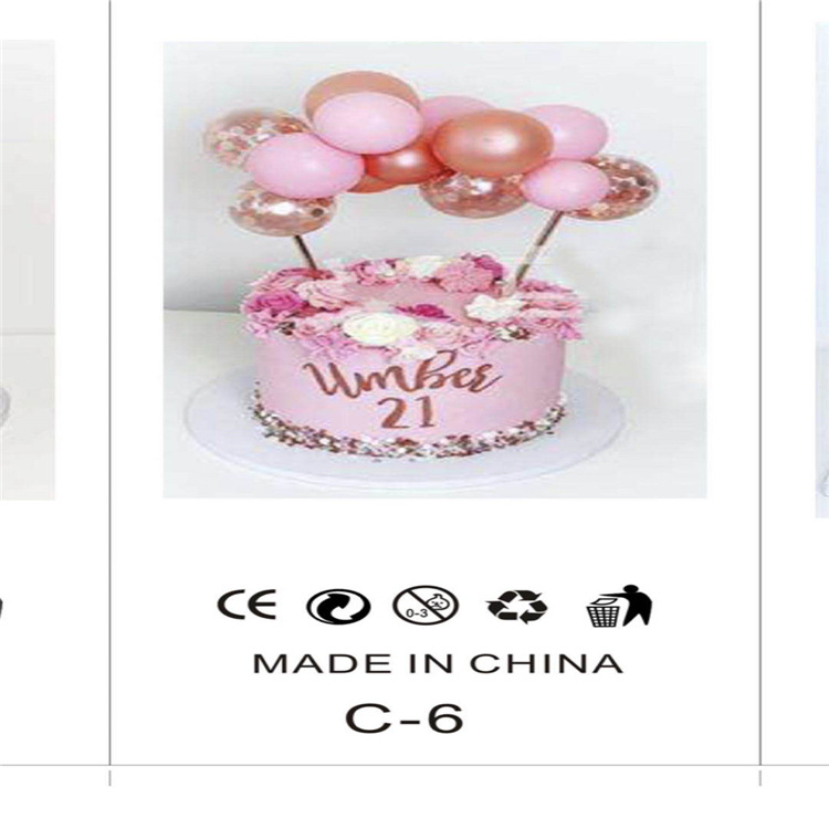 Cross-Border Instagram Influencer 5-Inch Sequin Balloon Cake Decoration Birthday Party Dessert Table Baking Plug-In Decoration Item Picture