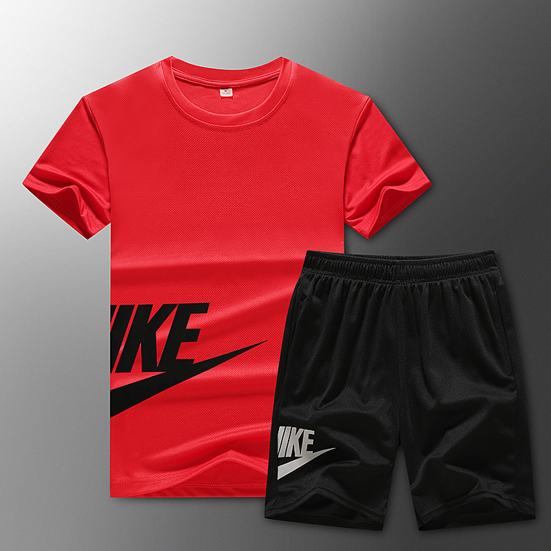 Summer Casual Sportswear Suit Men Quick Dry Two-Piece Short Sleeve Shorts Clothing Trend Loose Sportswear Suit Men Application Scenario