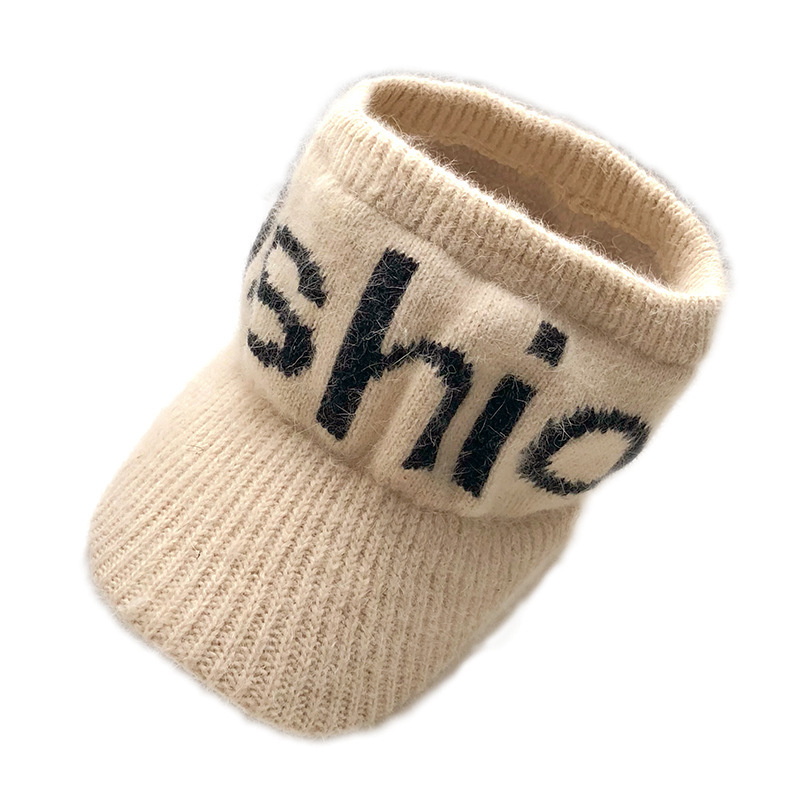 The hollow top woolen cap is a winter Internet celebrity with a unique and fashionable personality. It's a Korean style versatile new knitted baseball cap with letters Item Picture