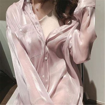 防紫外线长袖薄外套防晒衣女2021夏季新款韩版宽松人鱼姬偏光衬衫
