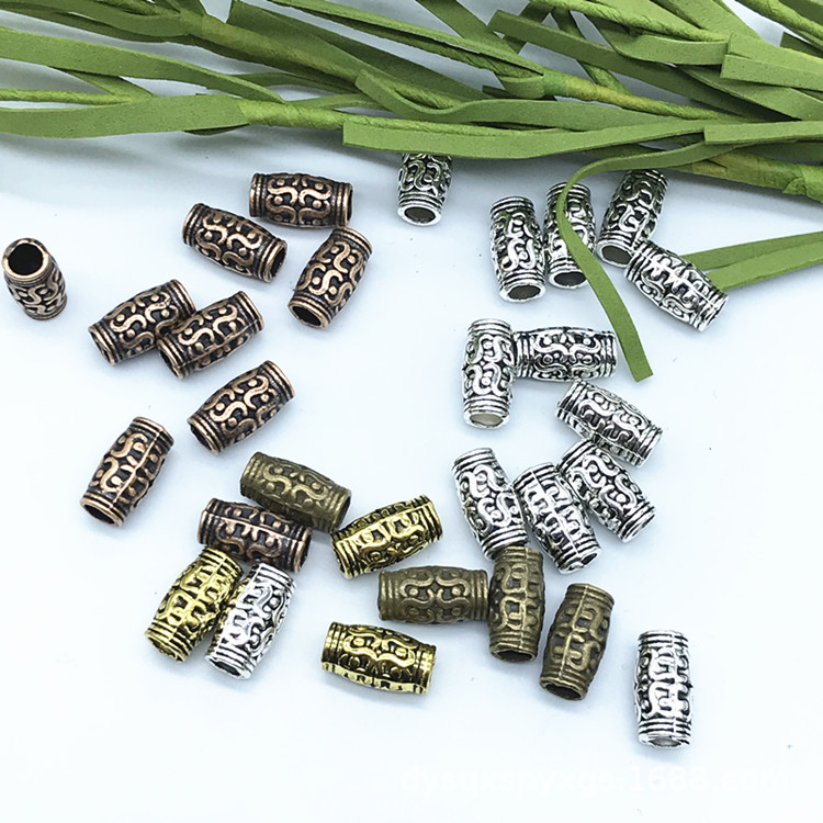 DIY alloy pipe string hole accessories, decorative and cultural play beads, bracelet beads, multiple colors to choose from Item Picture