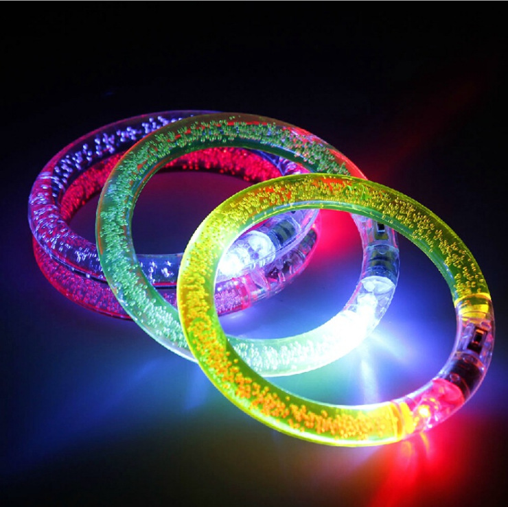Acrylic light bracelet LED colorful flash bracelet bubble push trinket sweep code complimentary light toys thumbnail
