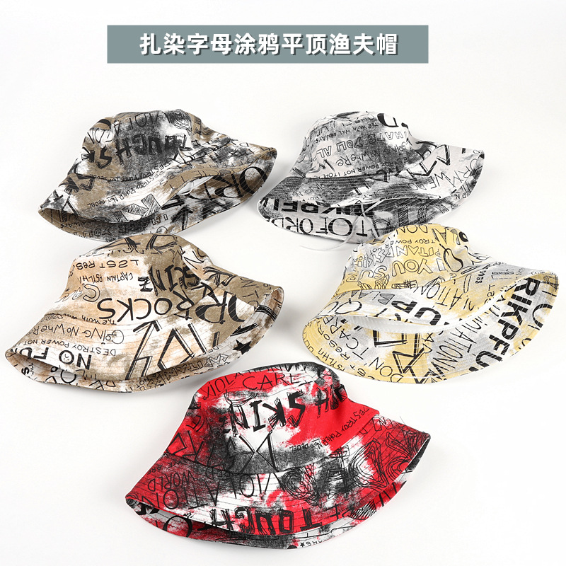 韩版渔夫帽/涂鸦渔夫帽/字母遮阳帽产品图