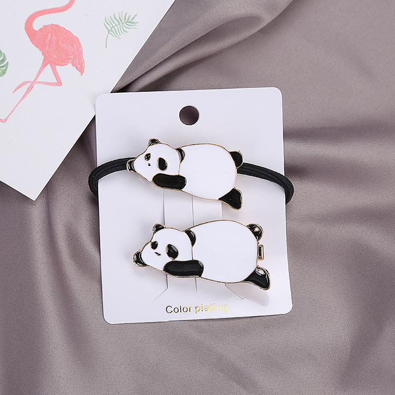 Venta directa de fábrica versión coreana estilo chino burlón panda conejo oso pardo banda de piel duckbill clip creativo accesorios para el pelo al por mayor details Picture