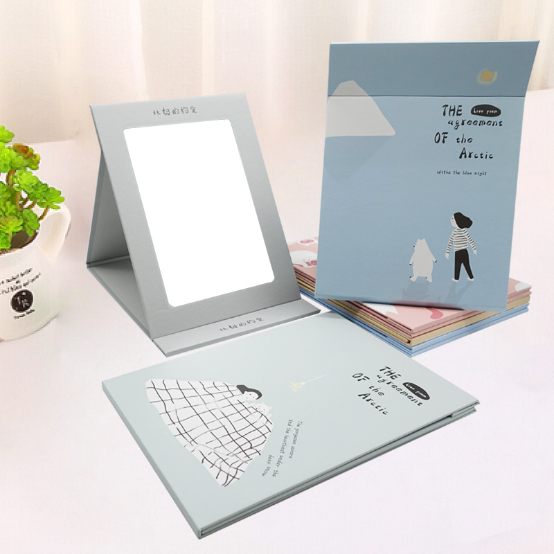 Selia Large Folding Paper Mirror Hd Makeup Beauty Makeup Mirror Girlfriends Student Gifts Desktop Desktop Mirror details Picture