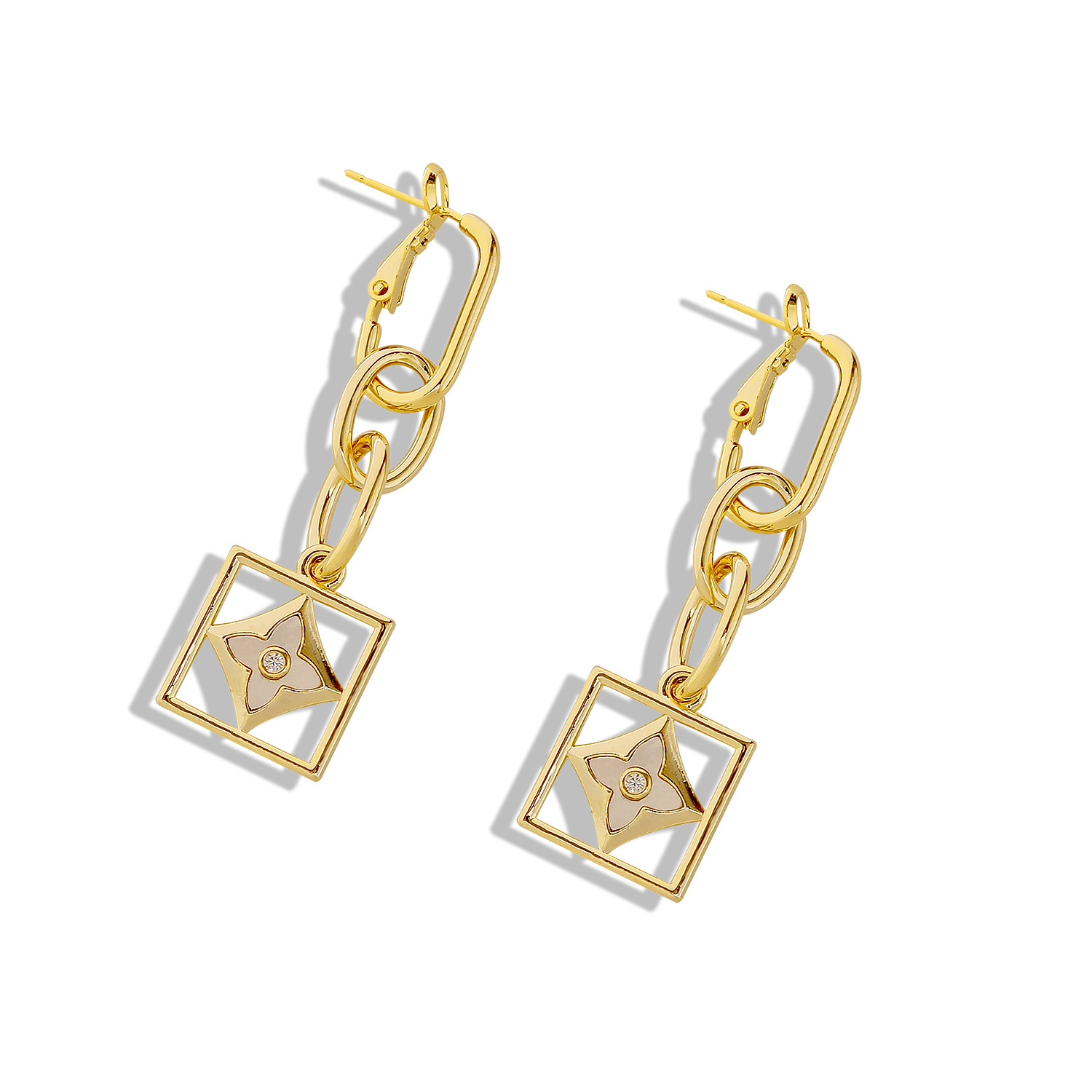 饰品/耳环/耳饰/重工耳环/耳环女长款气质白底实物图