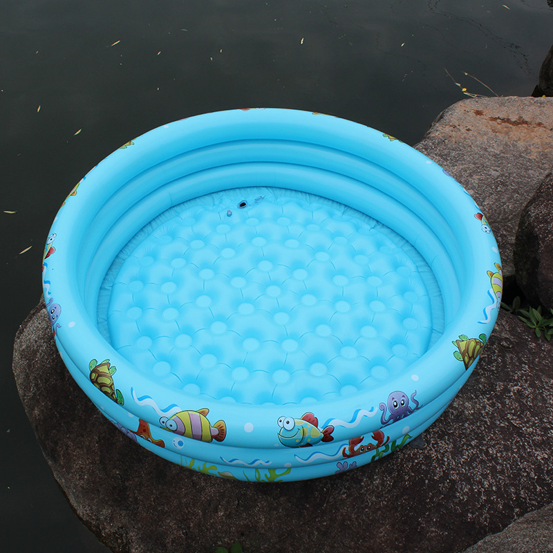 婴儿充气水池90cm120cm150印花PVC泳池充气玩具三环圆形游戏池宝宝戏水池钓鱼池详情图2