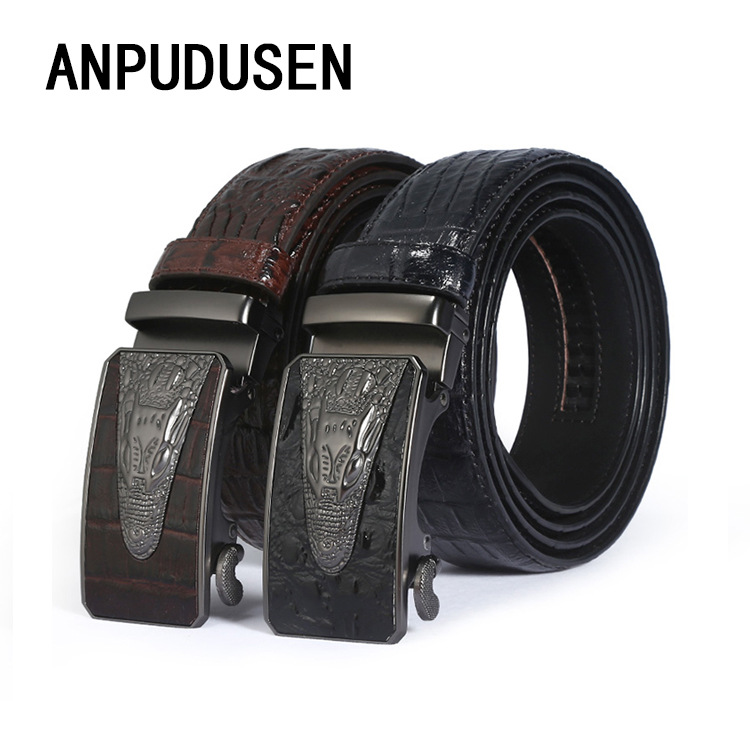 Men's Belt 2020 New Leather Alligator Business Belt Alloy Automatic Buckle Belt Wholesale
