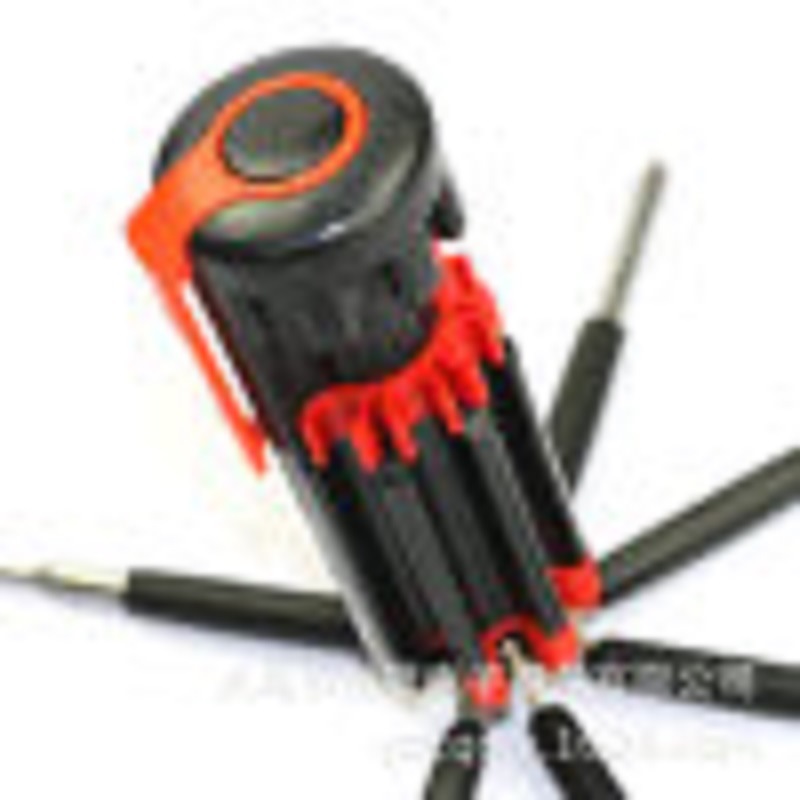 Multi-functional manual eight-in-one screw combination screwdriver with 6-LED light, medium and small size, hardware combination tool Item Picture