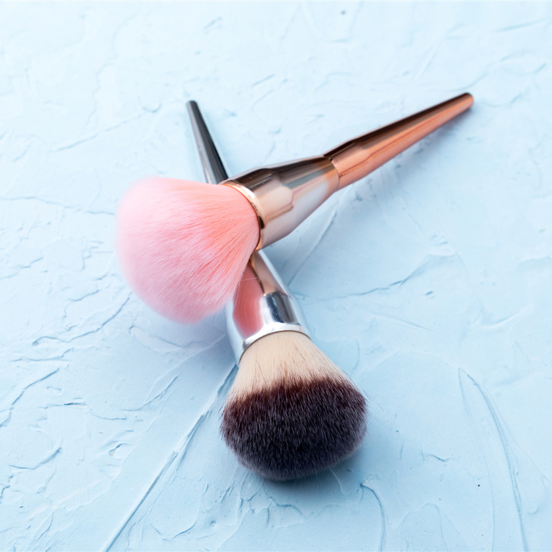 2020 New Single Electroplating Handle Blush Brush Fiber Hair Powder Makeup Brush Beauty Tools Manufacturers Wholesale Specification drawing