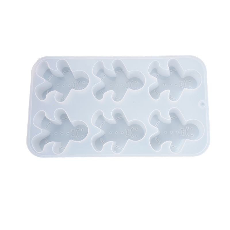 6-piece gingerbread man handmade soap silicone mold Christmas Snowman face cake baking candle silicone mold Item Picture