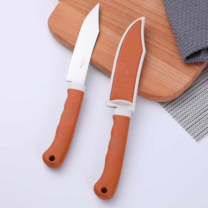 Yellow box knife, protective sleeve knife, fruit peeler knife, fruit cutting knife wholesale, wood grain knife 2-yuan wholesale, street stall, street stall details Picture