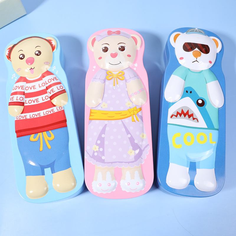Creative double-layer tinplate stationery box, cartoon and cute student stationery storage box, large-capacity pencil box wholesale, stationery box, stationery tin box, pencil box, tin box, pencil box B-667-25 model Application Scenario