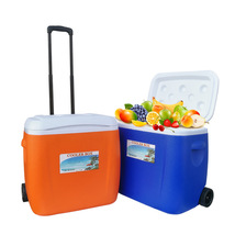 28L38L55LPU 带轮野外冰箱拉杆冷藏箱外卖户外塑料冰桶保温保鲜箱
