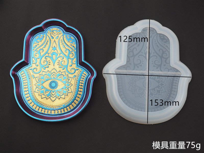 diy resin Fatima Hand God's Eye Palm Palmistry saucer Silicone mirror mold Crystal drops glue Application Scenario