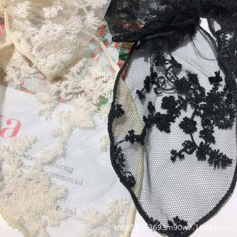 Big bow leather band hair tie, Korean sweet and cute ribbon lace fabric hair band headband, fresh and light forest girl style Application Scenario