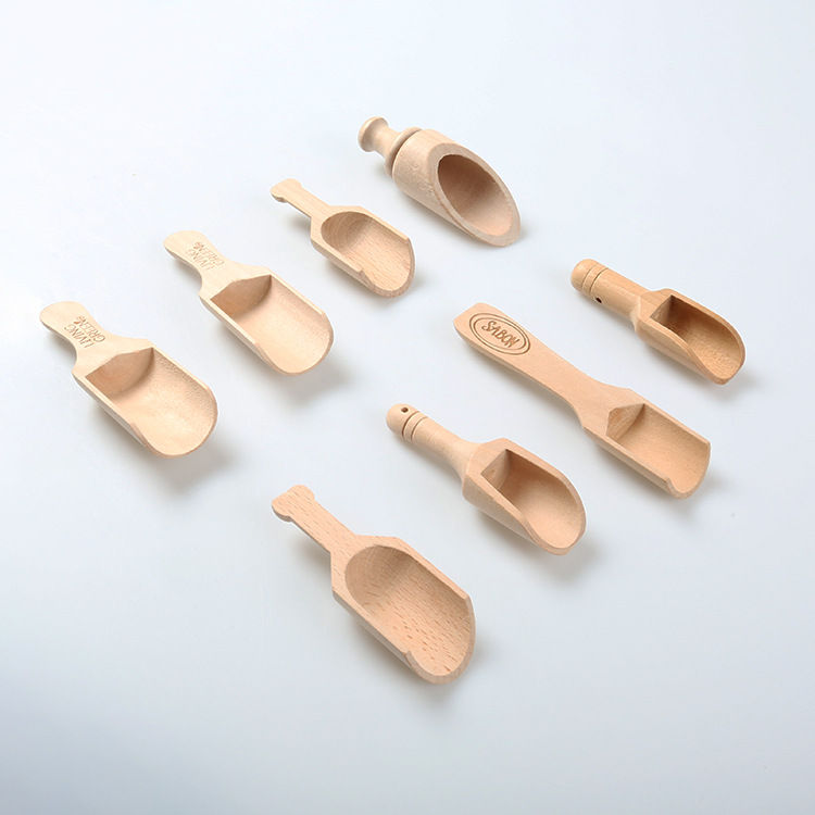 Japanese creative small wooden spoon Tea wooden spoon Milk powder wooden spoon unpainted bath salt salt small wooden spoon coffee spoon
