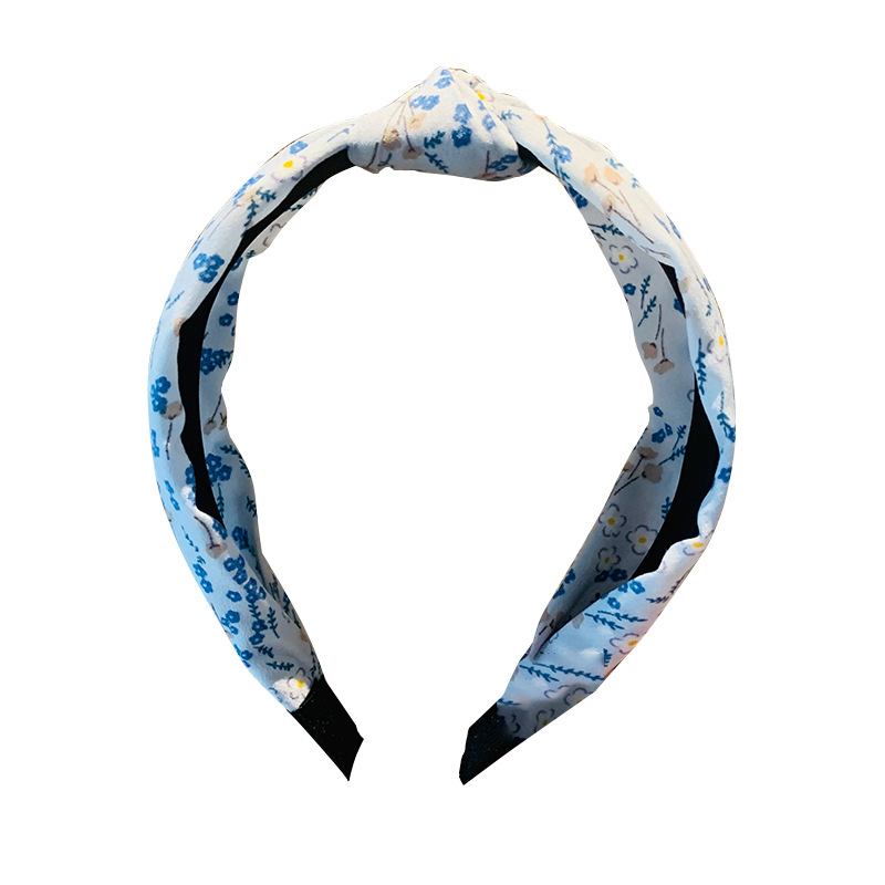 Knotted floral hair bands, floral and small cross hair bands, women's headbands, hair accessories, versatile for going out, wide-brimmed forest-themed Internet celebrities Item Picture