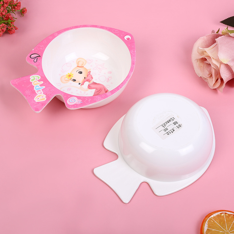 Cartoon Fish Shape A5 Melamine Children's Lovely Rice Bowl New Children's Soup Bowl Bowl Custom Specification drawing