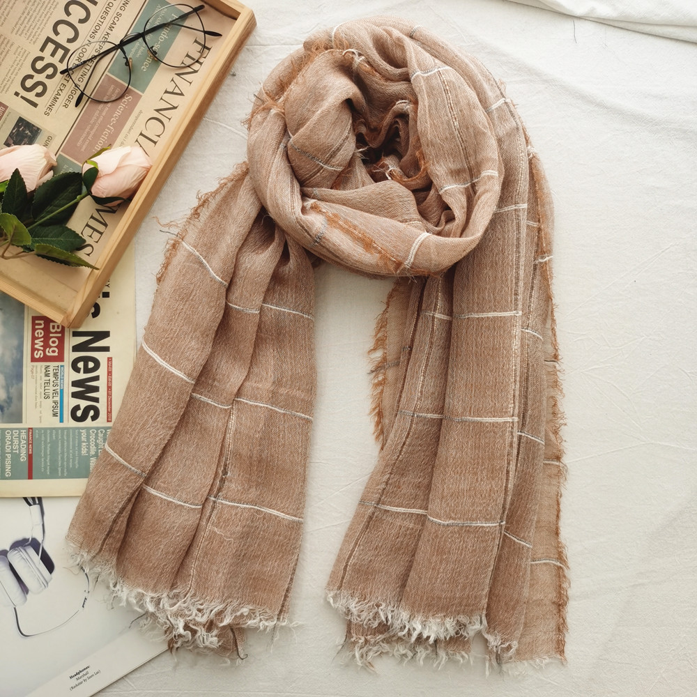 Korean Thin Wool Scarf For Women Cross Border Shawls Plaid Scarf For Men And Women Couples