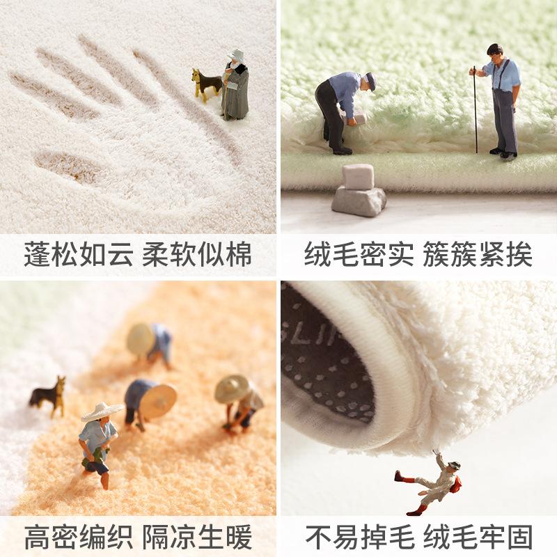 北欧家居客厅/卧室床边毯儿/仿羊绒地毯细节图