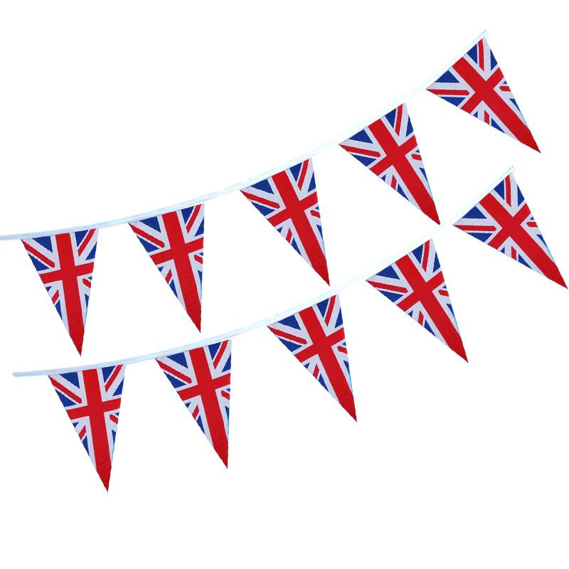 跨境亚马逊英国女王旗帜伊丽莎白二世女皇登基英国女王庆典旗帜7号8号长方形三角形英国女王串旗旗帜厂家定制批发详情图3